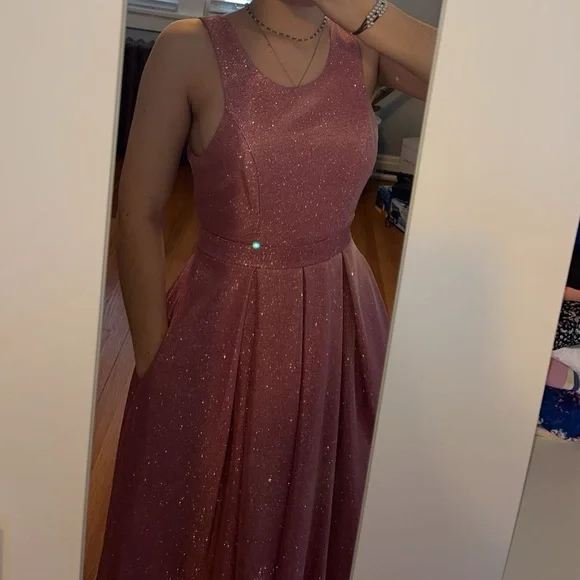 Midnight Doll | Dresses | Sparkly Pink Midnight Doll Cutout Back Floor  Length Prom Dress Size | Poshmark